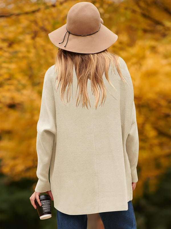 ANRABESS Womens Oversized Turtleneck Batwing Long Sleeve Casual Cozy Baggy Knit Pullover Tunic Sweater 2026 Fall Outfits Medium Apricot