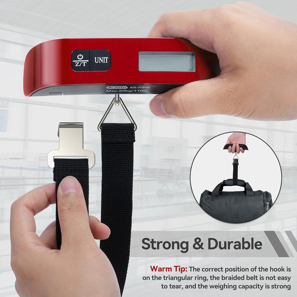 Luggage Scale, Dr.Meter Luggage Weight Scale Backlight LCD Display PS02 110Lb/50Kg Electronic Balance Digital Postal Travel Accessories with