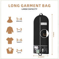 54" Garment Bags for Travel and Storage, Travel Suit Bags for Men Women with 2 Clear Pockets, Storage bags for Clothes, Suits, Dress, Shirts,