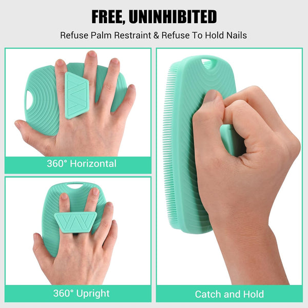 Canroom Zinc Infused Silicone Body Scrubber, Quick-Dry Bath Brush Green