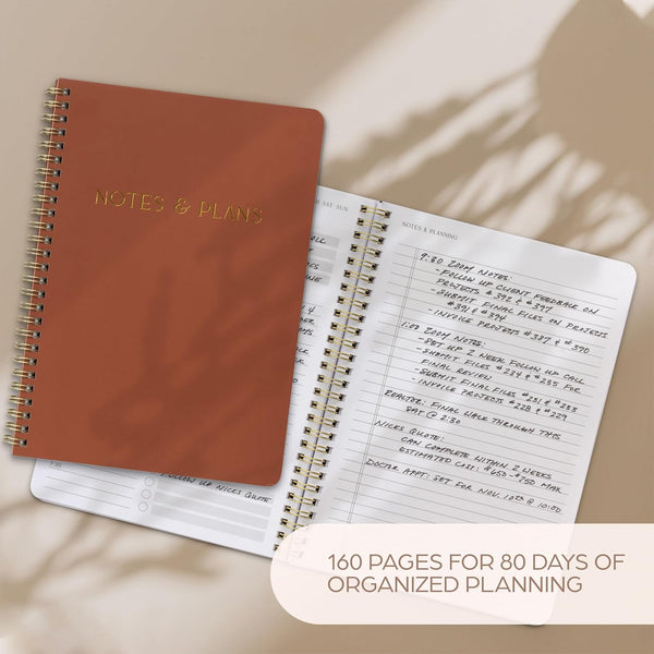 Beautiful Daily Planner and Notebook with Hourly Schedule - Aesthetic Spiral to Do List Notepad to Easily Organize Your Tasks and Appointments -
