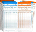 Flexzion Monthly Time Cards for Employees - Dual-Sided, Orange/Blue Attendance Tracker, 270-Piece Time Sheets Compatible with 6-Column Time Clock