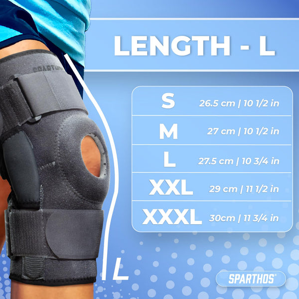 Sparthos Knee Brace for Women & Men - Meniscus Tear Support - Gray-L Gray/Black Large