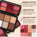 12 Colors Cream Blush Palette Cream Concealer Foundation Palette | Natural Matte Finish Contour Palette with Brush, Creamy Texture, Waterproof,