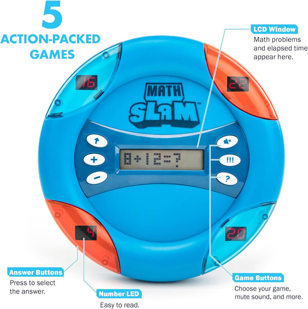 Educational Insights Math Slam - Interactive Math Games, Basic Algebra Game for Learning Addition and Subtraction, Handheld Kids' Electronics,