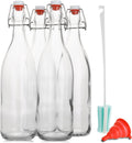 AYL Flip Top Glass Bottle [1 Liter / 33 Fl. Oz.] [Pack of 4] Ã¢ÂÂ Swing Brewing Bottle with Stopper for Beverages, Oil, Vinegar, Kombucha, Water,