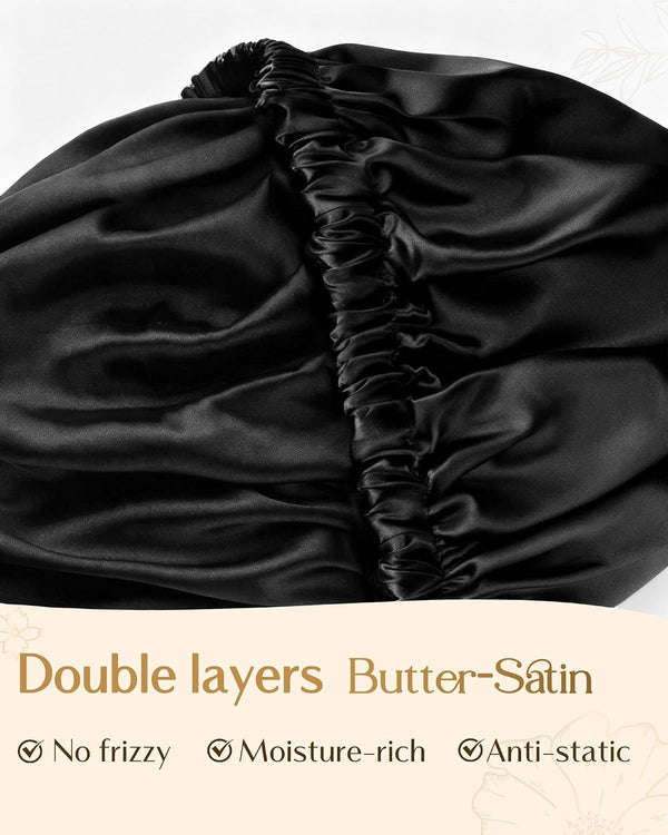 YANIBEST Adjustable Satin Bonnet to Reduce Frizz, Silk Feeling Hair Wrap One Size Brown