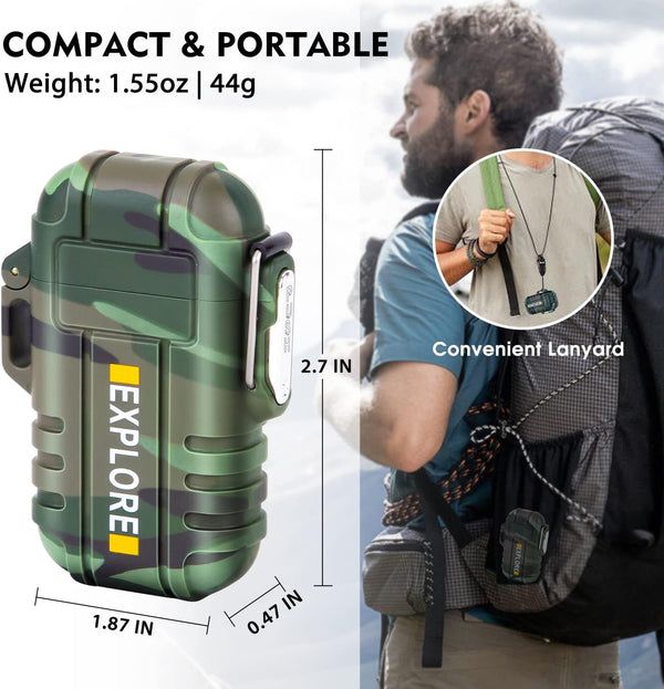 Electric Dual Arc Lighter Mens Stocking Stuffers Camping Gadgets Gifts Men Camouflage