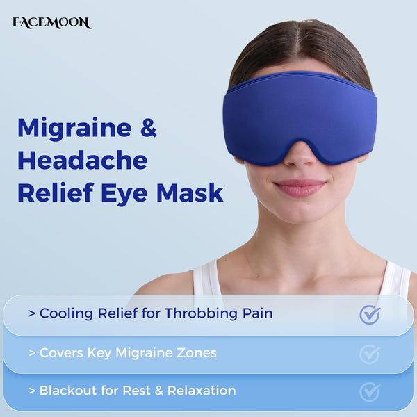 Cooling Gel Eye Mask Sleep - Hsa Fsa Eligible Items Only - Puffy Eyes, Migraine Relief, Dark Circles, FACEMOON Reusable Sleep Mask for Ice Cold