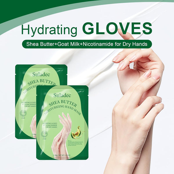 Moisturizing Hand Mask with Shea Butter and Goat Milk, Hydrating Hand Masks for Dry Cracked Hands, Dry Skin Moisturizer for Soft and Smooth Touch