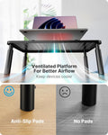 HUANUO Monitor Stand, Monitor Stand Riser 3 Height Adjustable, Monitor Riser with Airflow Vents, Laptop Stand for Desk, Laptop Riser, Desk