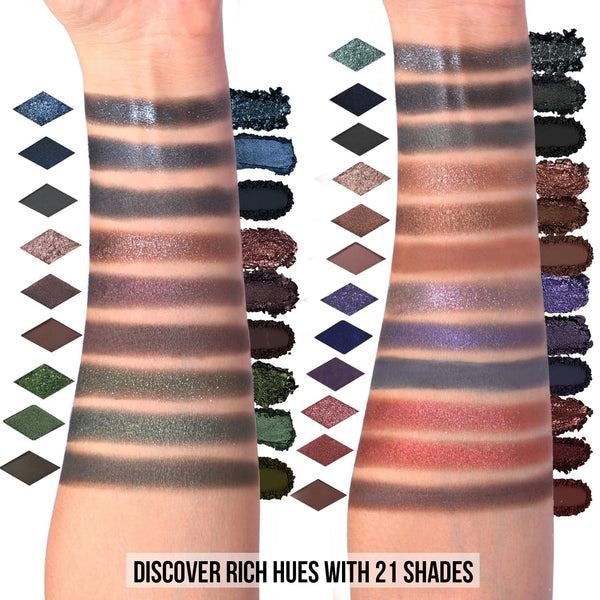 Black Smokey Eyeshadow Makeup Palette, Dark Smoky Eye Shadow Palettes for Halloween Goth Make up Glitter Shimmer Matte Pallets, Midnight