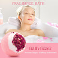 Dried Flower Bath Bombs Salt Balls,4 Pack Gift Set,Rose Extract Essential Oils,Moisturizing Dry Skin,Fizzy Spa,Relaxation,Self