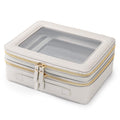 Aveniee Clear Makeup Bags, Double Layer Cosmetic Bags with a Separate Brush Compartment, Large Travel Toiletry Bag Train Case for Women, Travel