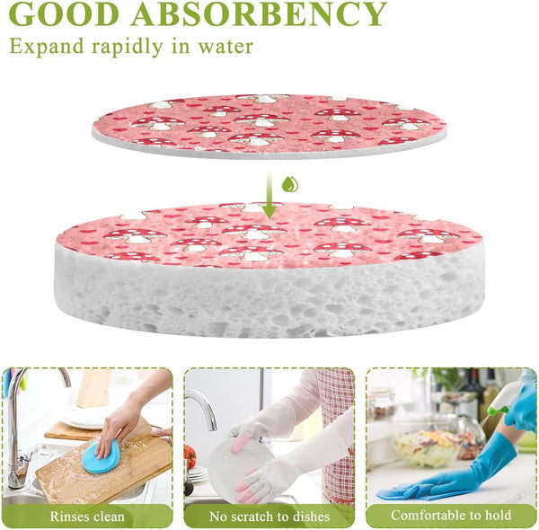 Zero Scratch Scrub Sponges, 3 Kitchen Sponges for Washing Dishes and Cleaning The Kitchen and Bath, Cleaning Power for Everyday Jobs,Funny