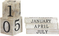 Wooden Perpetual Block Calendar for Desk, Wood Month Date Display Blocks for Teachers, Students, Classroom, Rustic Farmhouse Office Decor, Desk