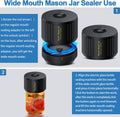 LOVE MOMENT Electric Mason Jar Vacuum Sealer Kit | for Wide Mouth and Regular Mouth Mason Jar Black