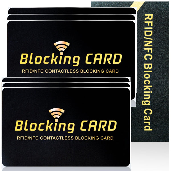 Aigee RFID Blocking Cards 6 Pack, Contactless NFC Debit Credit Card Passport Protector, One Card Protects Entire Wallet for Men and Women, New