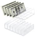 Hipiwe Clear CD Holder - 7 Slot CD Storage Box CD DVD Display Rack Tray Holds up to 14 Standard CD Cases, Tabletop Plastic File Divider for paper