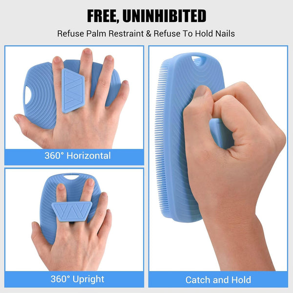 Canroom Zinc Infused Silicone Body Scrubber, Quick-Dry Bath Brush Azure