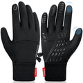 anqier Winter Gloves, Windproof Warm Touchscreen Gloves Men Women for Cycling Running Outdoor Activities Black-B Small