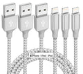 Iphone Charger 3 Pack 10 Ft Apple Mfi Certified Lightning Nylon Braided Cable Fast Charging Cord Compatible with Iphone 13 12 11 Pro Max XR XS X 8