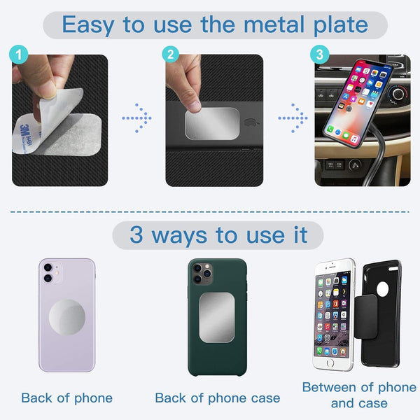 OWLKELA Mount Metal Plate for Phone Magnet Car Mount Holder Cradle with Adhesive, Universal Replacement Sticker Compatible with Magnetic Mounts -