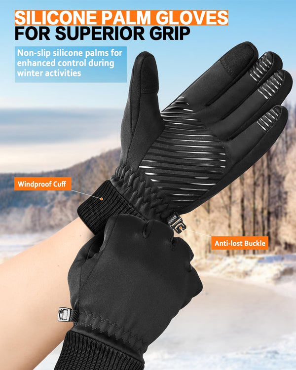 Winter Gloves for Women Running in Cold Weather - Touchscreen Gloves for Bike Hiking