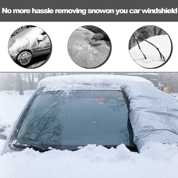 Windshield Snow Cover with Side Mirror Covers, Protects Windshield and Wipers from Weatherproof, Rain, Sun, Frost, Extra Large Size Fits for Most