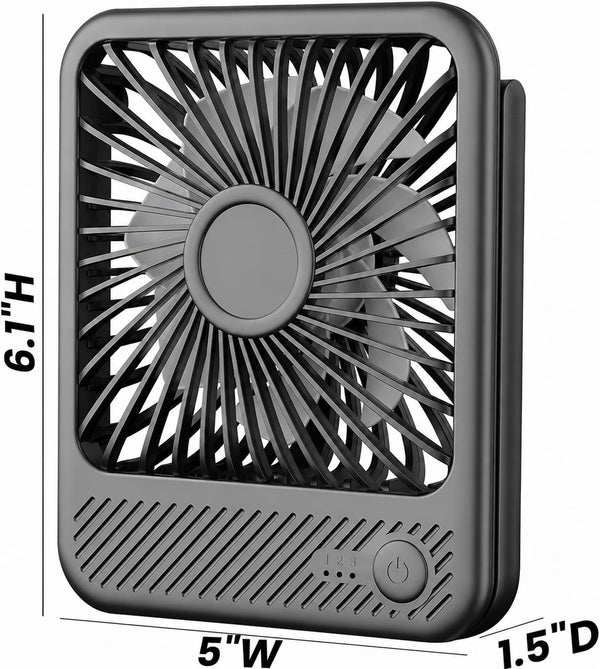 Koonie USB Desk Fan, Strong Wind Ultra Quiet Small Mini Fan, Black 5 inch Mini Black