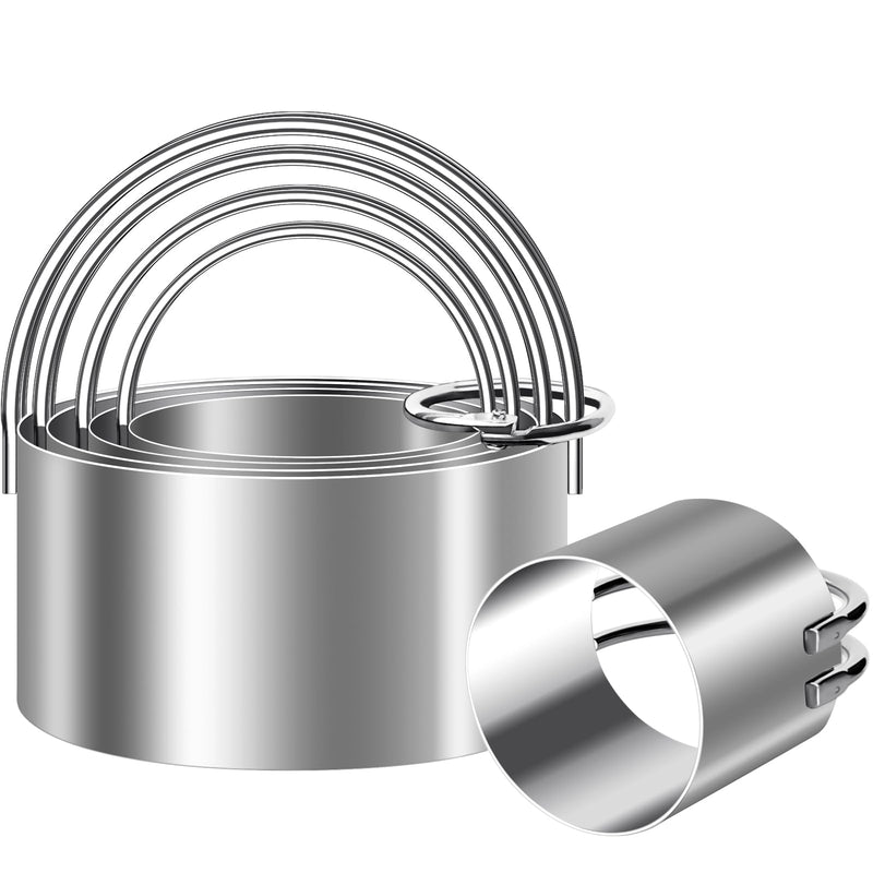 ALLTOP 5 Pieces Circle Biscuit Cutter,Professional Stainless Steel Round Cookie Cutters Tool with Ring Handle for Baking Pastry Doughnut 1