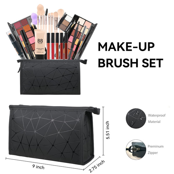 KARUIZI All in One Makeup Gift Set for Women Full Kit for2x14-color eyeshadow palettes,5xlipgloss sets,mascara,eyeliner,eyebrowpowder,eyebrow