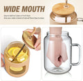WINSA 50 oz Glass Water Bottles, Amber | Glass Tumbler with Lid and Straw, Iced Coffee Cup with Handle, Silicone Sleeve, BPA Free 50 Ounces Amber