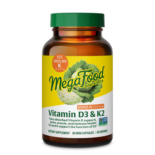 Megafood Vitamin D3 5000 IU (125 Mcg) - Vegetarian Supplements with Vitamin D3 K