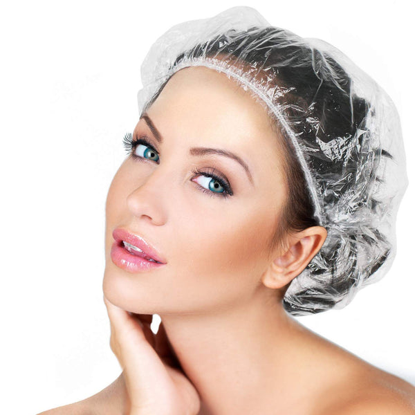30Pcs Disposable Shower Caps-Multi-Purpose Thickening Elastic Bath Cap Plastic Waterproof Clear Shower Cap Bath Shower Caps Women Spa,Men Hair