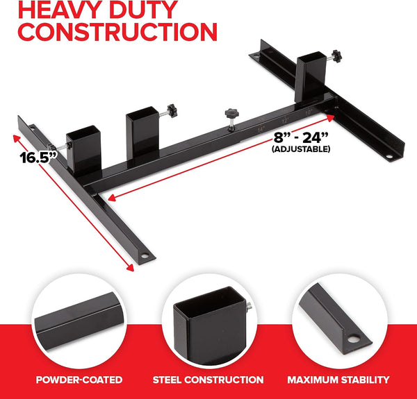 Steel Target Stand Base for Paper Silhouette Shooting Targets, 8” - 24” Adjustable Width, USPSA/IPSC - IDPA Practice, Includes Cardboard Targets
