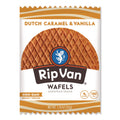 Rip Van Wafels Dutch Caramel & Vanilla Stroopwafels, Healthy Snacks, Non-GMO, Low Calorie, Low Sugar (3g), Office Snacks, Keto Friendly, 12 Count