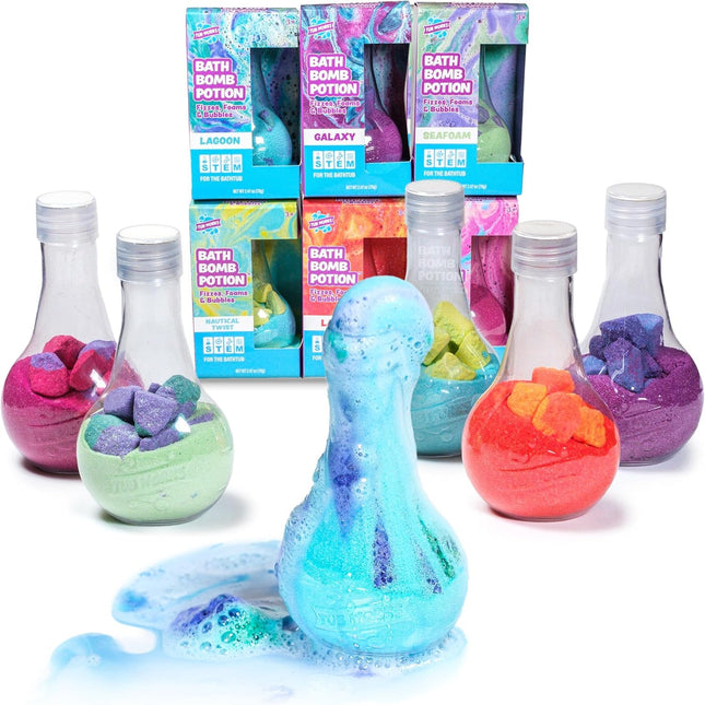 Tub Works® Kids Bath Bomb Potion™ Bath Toy, Variety 6 Pack | Nontoxic | Fizzes, 