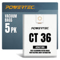 POWERTEC 75038 Filter Bag for Festool 496186 Fits CT 36, 5PK