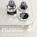 Choiche Compatible for iPhone 13 Pro/iPhone 13 Pro Max Camera Lens Protector Bling, 9H Tempered Glass Camera Cover Screen Protector Metal Ring