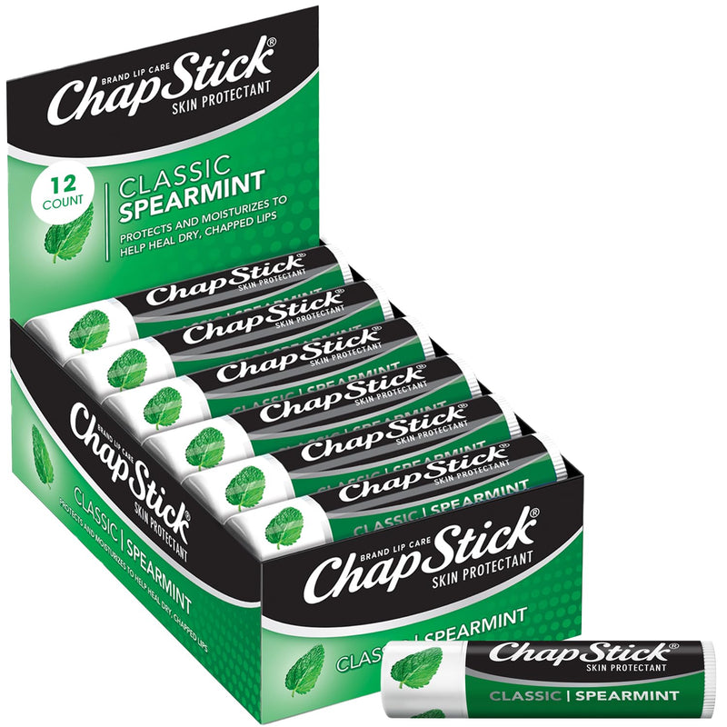 ChapStick Bulk Lip Balm, Classic Spearmint 12-Pack – Cool & Refreshing Lip Moisturizer for Dry Lips, 0.15 Oz Ea Spearmint 0.15 Ounce (Pack of 12)