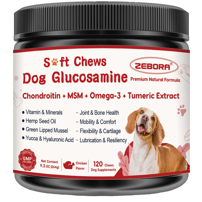 Glucosamine for Dogs, Joint Supplement for Dogs with Chondroitin, MSM, Omega-3, 