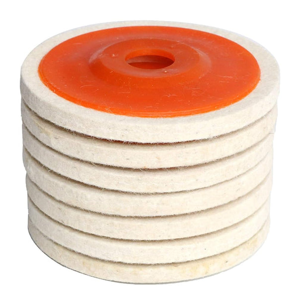 4.5" X 7/8" Inch Wool Felt Disc Polishing Buffing Wheel Pad (4.5 Inch 7Pcs)
