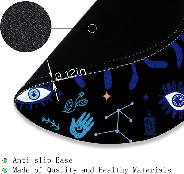Gctriki Evil Eye Round Mouse Pads for Desk, Cute Small Mousepad for Laptop | Stitched Edge, Non-Slip Rubber Base, Travel, Evil Eye Home Desk Decor