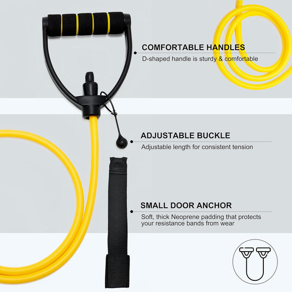 Resistance Bands with Handles, Exercise Resistance Bands, Workout Bands with Door Anchors, Adjustable Length, for Resistance Training, Physical
