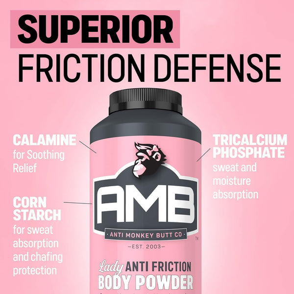 Anti Monkey Butt Body Powder for Women - Talc-Free Anti Chafing Powder for Sweat, Friction, & Itch Relief - Calamine Body Powder for Thigh
