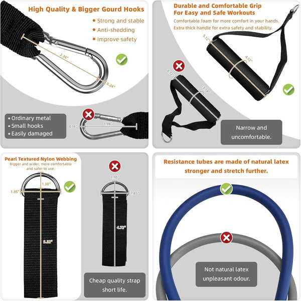 Aihoye Resistance Bands for Working Out, Exercise Bands with Handles, Stretch Bands for Exercise, Workout Bands with Door Anchors for Physical