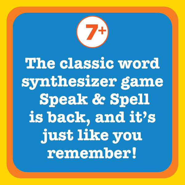 Playmonster Speak & Spell Electronic Game - Educational Learning Toy, Spelling Games, 80S Retro Handheld Arcade, Autism Toys, Activity for Boys,