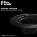 2 Pack - 2.25" Top / 1" Basket- Black Sink Strainer Bathroom, Utility, Slop, Laundry, RV and Lavatory Sink Drain Strainer Hair Catcher. Stainless