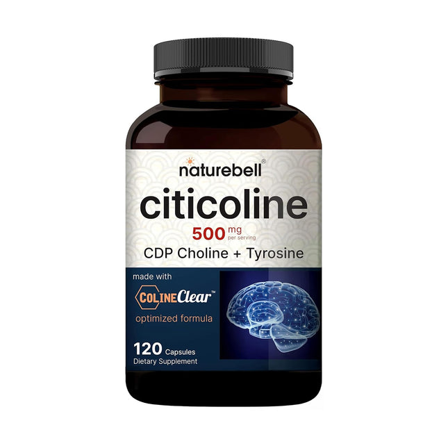 Naturebell Citicoline Supplements, CDP Choline, Citicoline 500Mg plus Tyrosine 5
